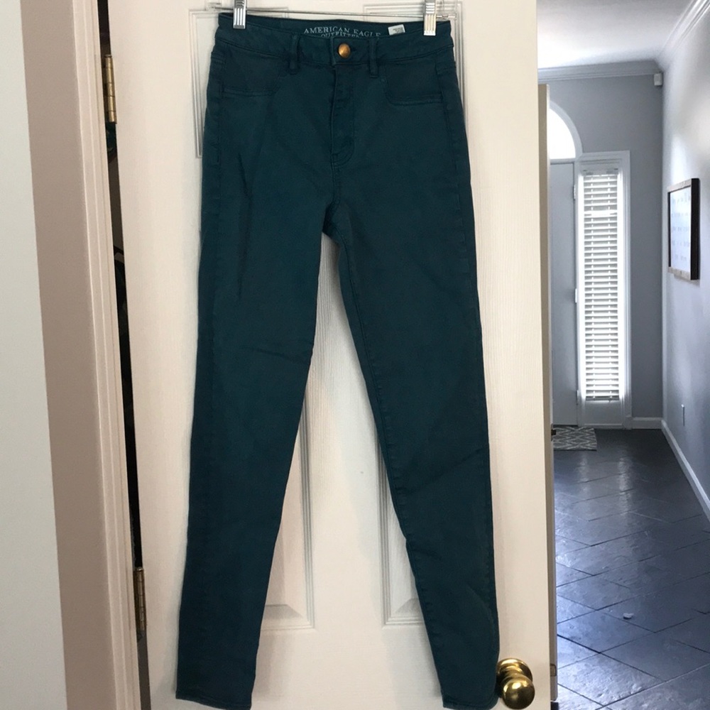 AE blue jeans—sky high jegging